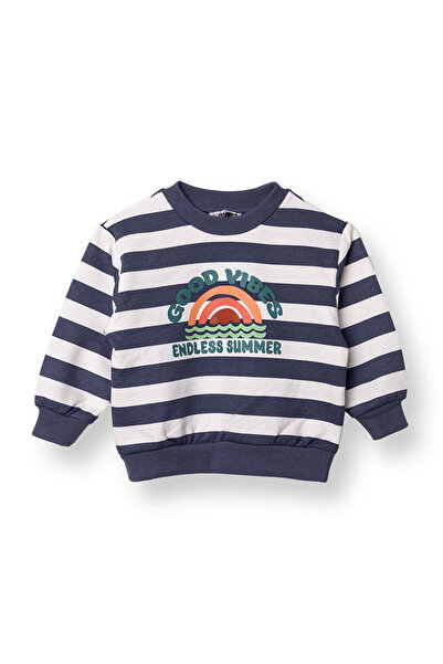 ebebek Hello Baby HelloBaby Erkek Bebek Sweatshirt Şardonlu İki İplik Bisikle...