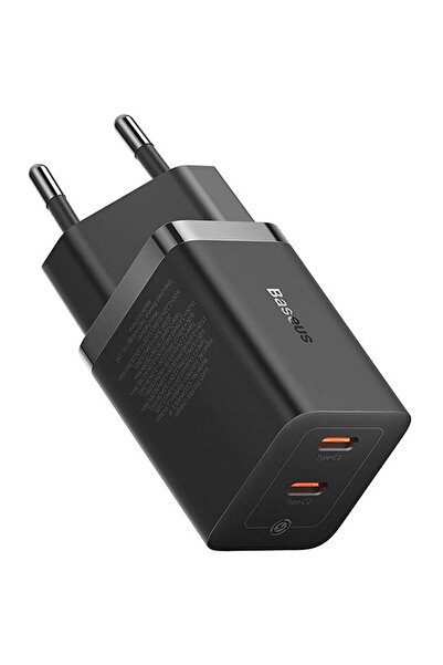 Baseus Wall Charger GaN5 40W, 2x USB C (Black)