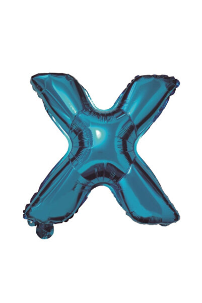 Mirific Party Balon petrecere, folie metalizată albastră, 80 cm, litera X