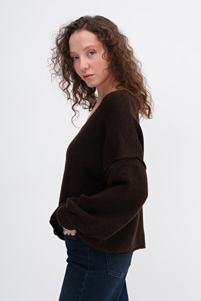 Addax V-Neck Knitwear Sweater K3487