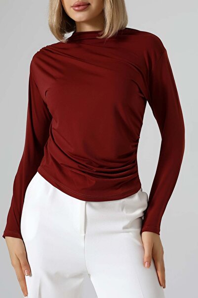 Sabr بلوزة ساندي تيولر فستان بتجاعيد مجمّعة – مريحة وأنيقة