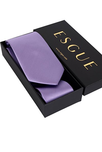 Esgue 8 cm Wide Lilac Satin Tie – Premium Men's Necktie in Special Gift Box