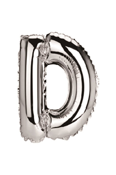 Mirific Party Balon petrecere, folie metalizată argintie, 80 cm, litera D