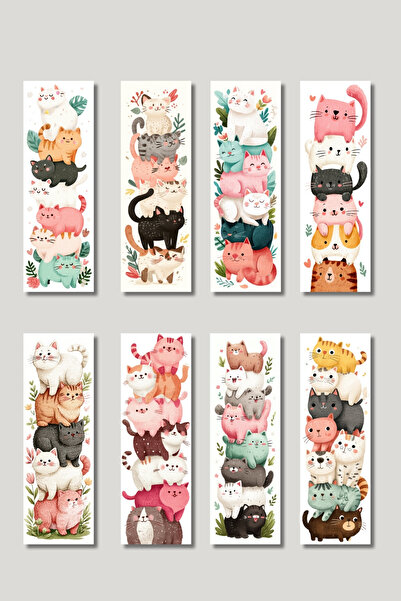qoeuyl boutique Set de pisică semne de carte cu design drăguț pentru cadou