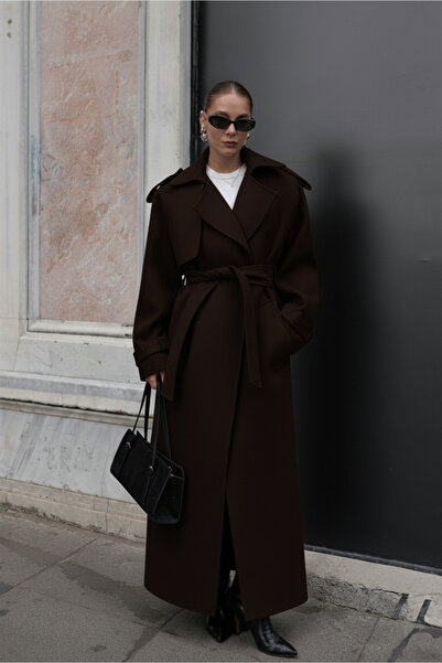 NET OF NOT Palton de damă din catifea, de calitate premium, confortabil, cu curea, cu apelți și detalii de îmbrăcăminte