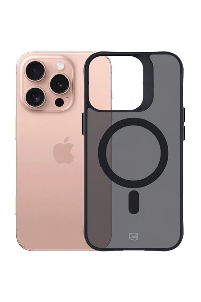 3MK Husa MagSafe pentru Apple iPhone 16 Pro Max, 3MK, Smoke MagCase, Neagra