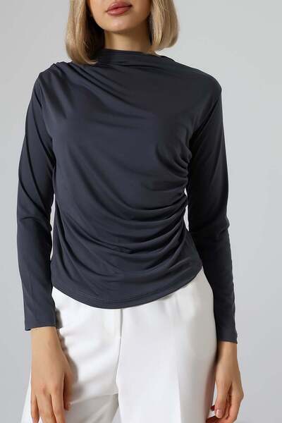 Sabr Bluză Sandy Turtleneck detaliu încrețit – Confortabilă și elegantă