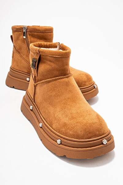 Ataköy Ayakkabı KADIN İÇİ KÜRKLÜ BİLEKTE BOT CAMEL