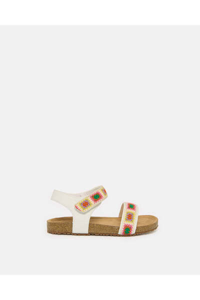 REDTAG Girls Cream Embellished Cork Sandal