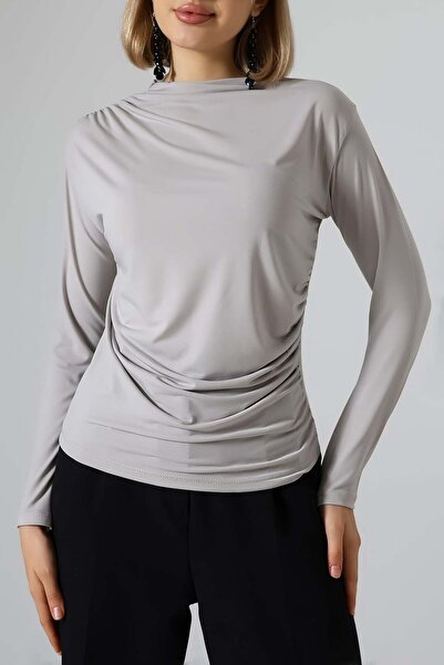 Sabr Bluză Sandy Turtleneck detaliu încrețit – Confortabilă și elegantă