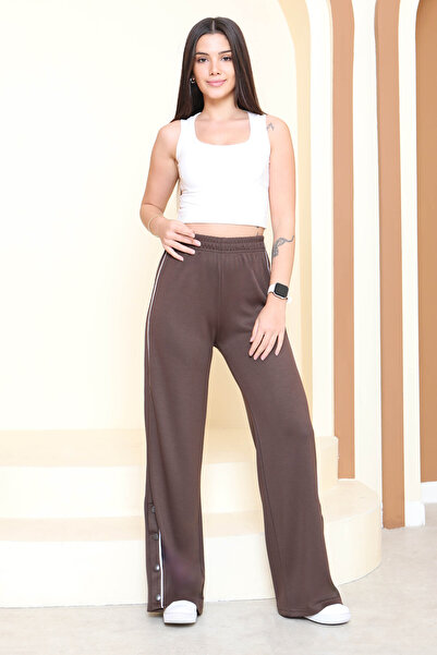 TOFİSA Modal Pants with Stretch and Stretch Detail Coffee - 27872-Brown