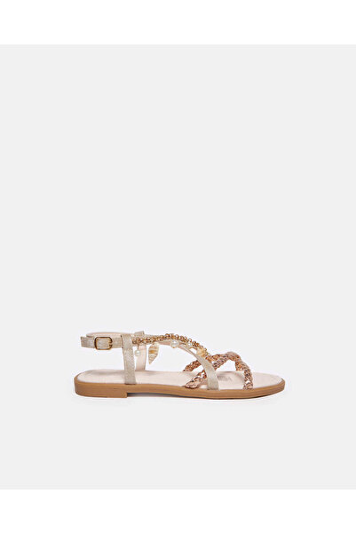 REDTAG Senior Girls Gold Charm Sandal