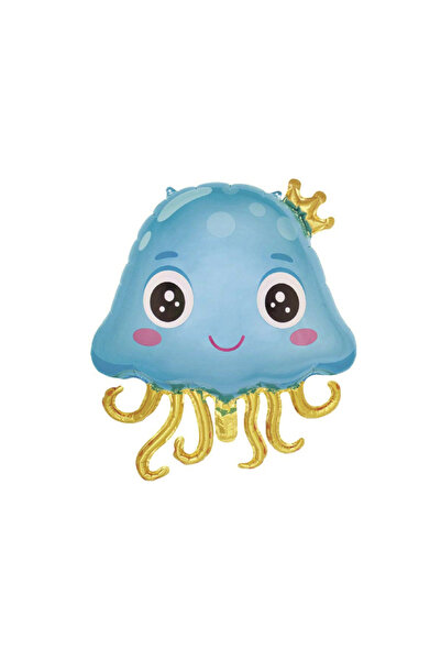 Mirific Party Party balloon, metallic foil blue, 60×52 cm, jellyfish