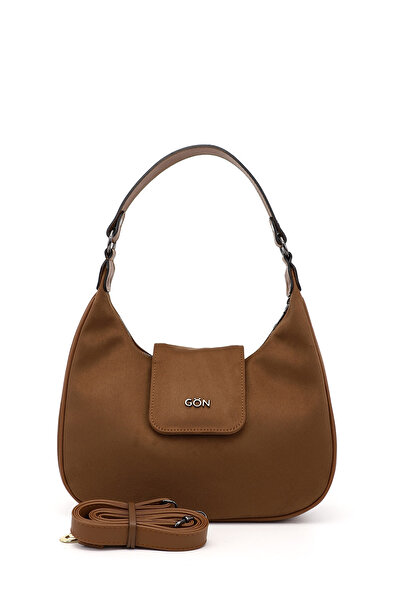 GÖNDERİ(R) Women / Girls Tan Suede Long Strap Shoulder Bag