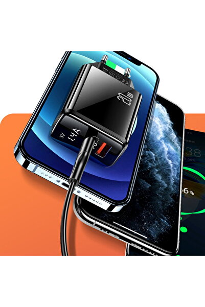 Usams KF235187 Type-C PD 20W, USB QC3.0 Black