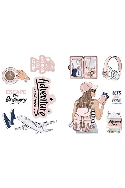 4Decor Autocolant decorativ de perete - Aventură, 2 bucăți, 70 x 50 cm