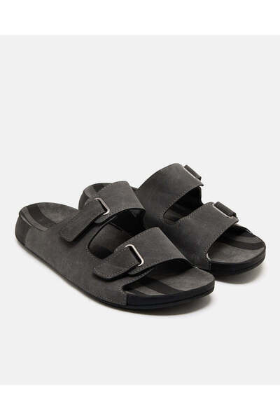 REDTAG Men Charcoal Strappy Sandals