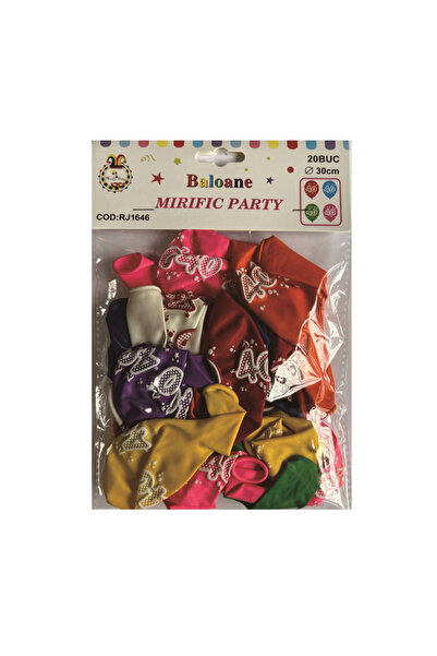 Mirific Party Balon petrecere din latex multicolor, 40 de ani, 30 cm, 20 buc