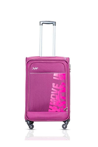 Skybags Rhumba Checked Luggage 4-Wheel Polyester Spinner Medium 24 Inch - Purple