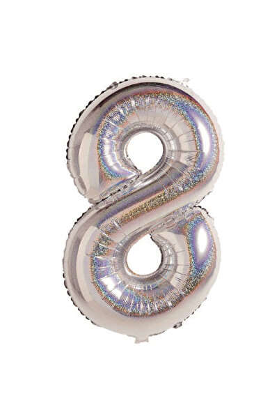 Mirific Party Balon petrecere, folie metalică argintie, 100 cm, numărul 8