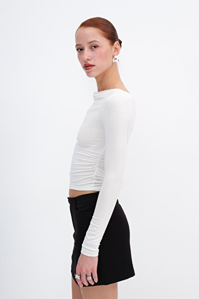 Addax Gathered Side Blouse B0654