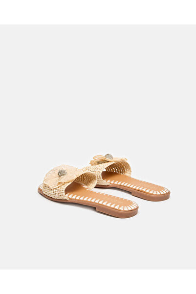 REDTAG Women Beige Flower Trim Mule