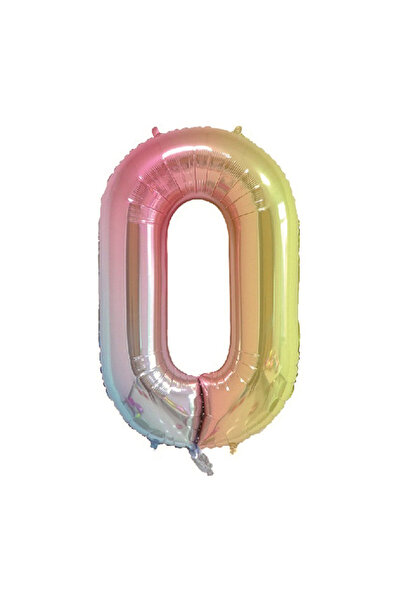 Mirific Party Balon petrecere, folie metalică curcubeu, 100 cm, numărul 0