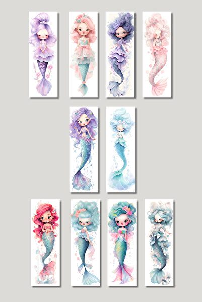 qoeuyl boutique مجموعة علامات الكتب الملونة بتصميم حورية البحر هدية مكونة من ...