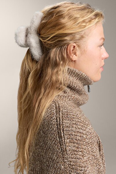 Oysho Large faux fur hair clip