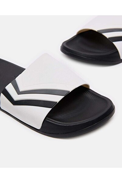 REDTAG Men White Strap Embossed Slide