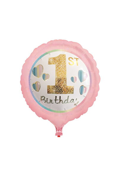 Mirific Party Party balloon, pink metallic foil, 45 cm, first birthday (1 year)