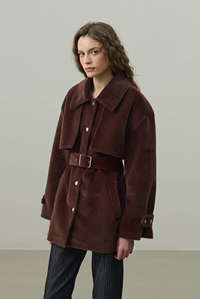 Fahhar Rüzgarlık Detaylı Ceket Kaban Kahverengi