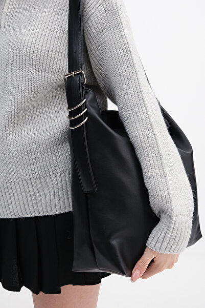 Addax Belt Detailed Hand and Shoulder Bag Ç34