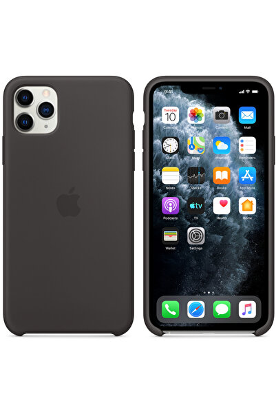 Apple pentru iPhone 11 Pro Max, Silicon, Black