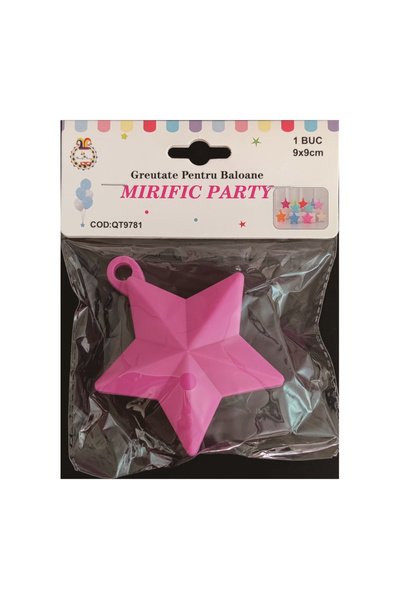 Mirific Party Greutate pentru baloane, culori asortate, 9×9 cm, stea