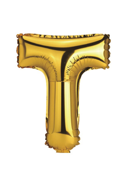 Mirific Party Party balloon, gold metallic foil, 80 cm, letter T