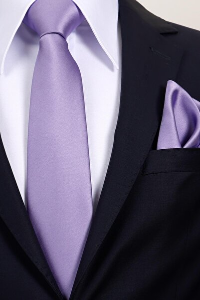 Esgue 8 cm Wide Lilac Satin Tie – Premium Men's Necktie in Special Gift Box