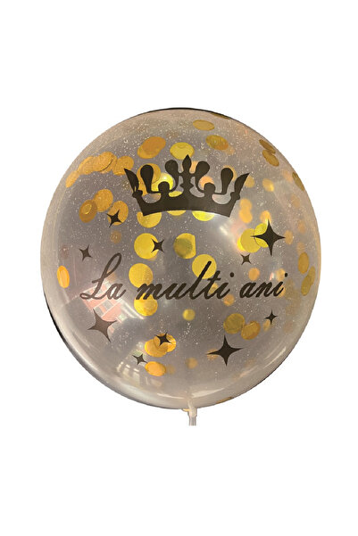 Mirific Party Balon latex transparent pentru petrecere, cu paiete negre și au...