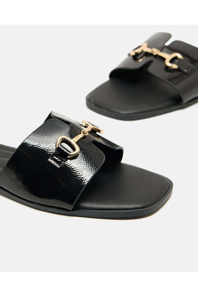 REDTAG Women Black Buckle Mule