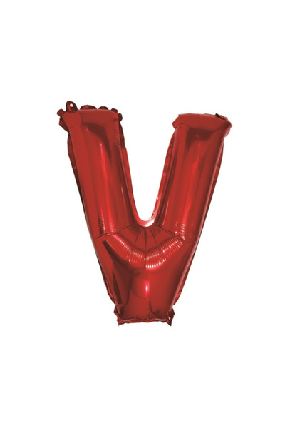 Mirific Party Balon petrecere folie metalizată roșie, 40 cm, litera V