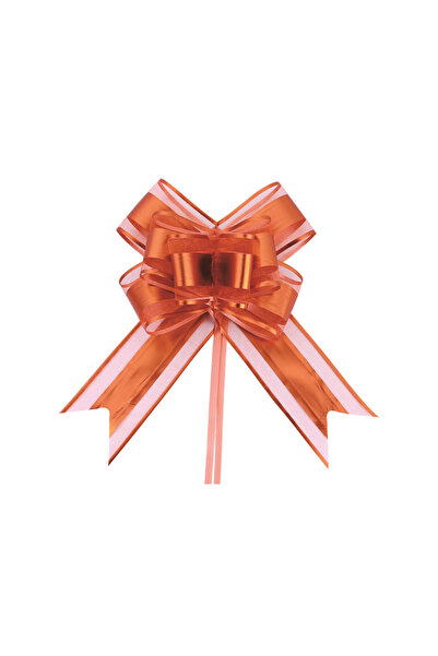 Mirific Party Gift ribbon bow, orange and white, 75×5 cm, 10 pcs