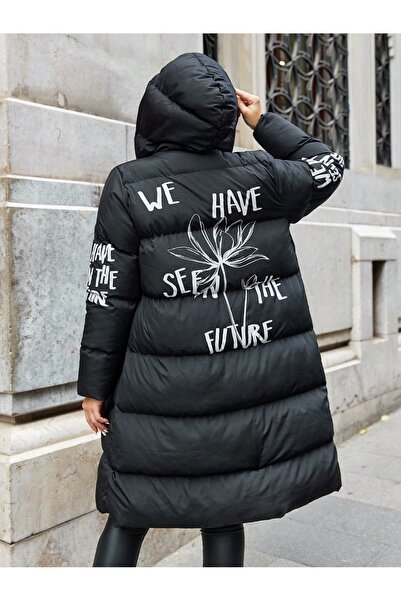 Quen Dámský péřový dlouhý kabát