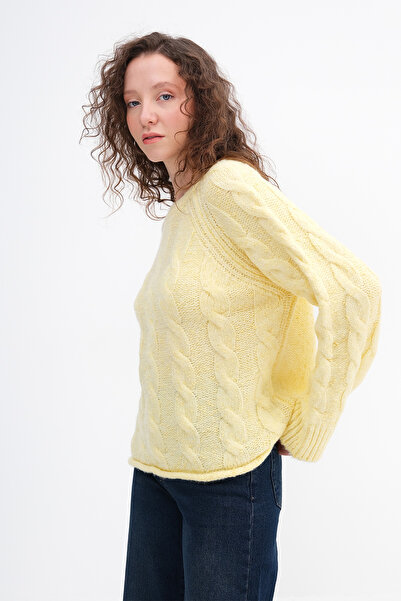 Addax Hair Braided Knitwear Sweater K2485