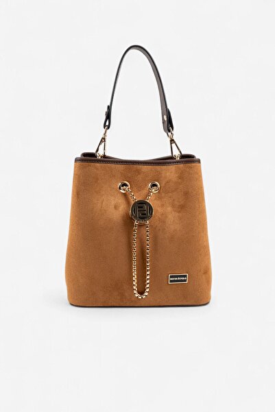 Silver Polo SP967 Γυναικεία τσάντα χιαστί σουέντ καφέ-καφέ