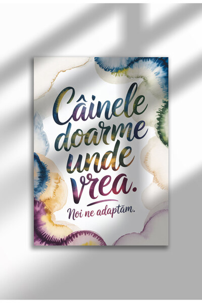 21mxm Poster pe pânză neînrămat cu citat despre câini în limba română - Impri...