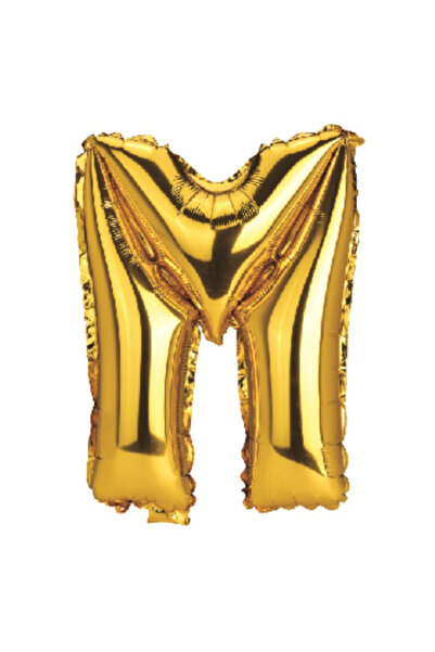 Mirific Party Balon folie petrecere, auriu metalic, 80 cm, litera M