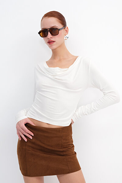 Addax Degaje Collar Long Sleeve Blouse B12723