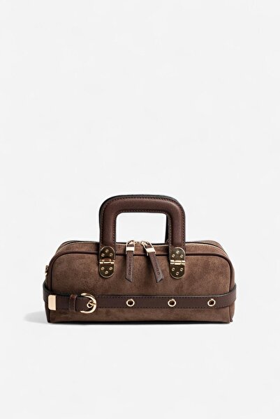 Silver Polo SP1258 Kadın El Çantası Süet Kahve