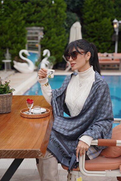 sem oyuncak Luxury Cashmere Shoulder Shawl Mk Pattern Double Sided Scarf Hijab 70 X 200 cm