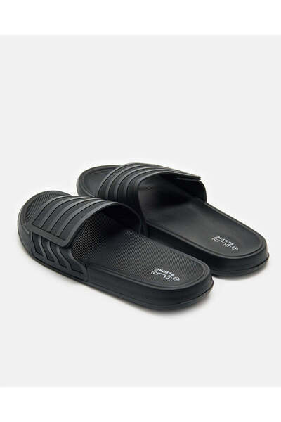 REDTAG Men Black Velcro Slide